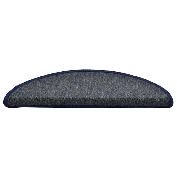 vidaXL Porrasmatot 30 kpl 56x17x3 cm tummanharmaa ja sininen puolipyöreä