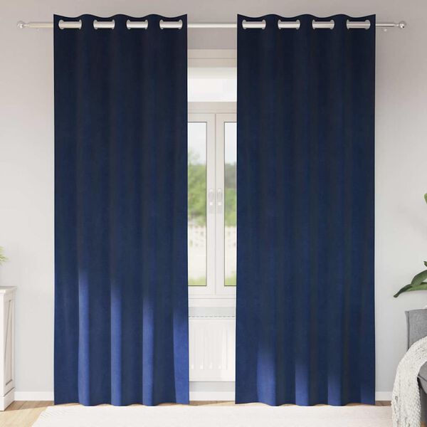 vidaXL Pimennysverhot 2 pcs Tumma Sininen 140 x 260 cm Sametti