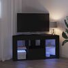 vidaXL Kulma LED TV -kaappi Musta 100 x 40 x 50 cm Tekninen puu