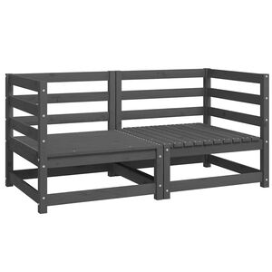 vidaXL Puutarhan kulmasohvat 2 kpl harmaa t&auml;ysi m&auml;nty