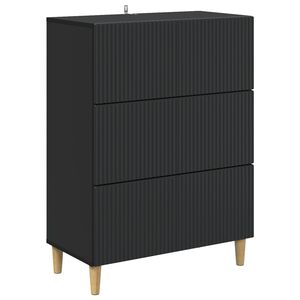 vidaXL Laatikkokaappi 66 x 34,5 x 90 cm Tekninen puu Musta