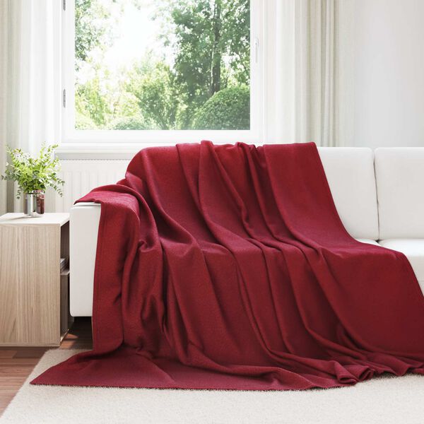 vidaXL Heittoviltti Bordeaux punainen 240 x 220 cm Fleese