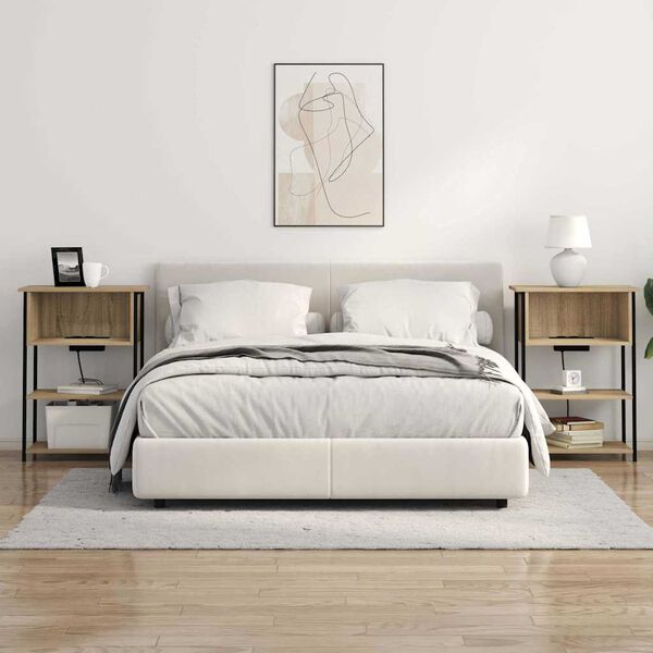 vidaXL Y&ouml;p&ouml;yt&auml;kaappi Sonoman tammi 55 x 31 x 76 cm Tekninen puu