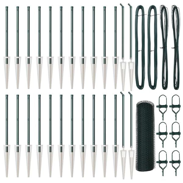 vidaXL Aitalatu Vihreä 50 x 0,4 m (25 mm verkko) Terästä ja PVC:tä