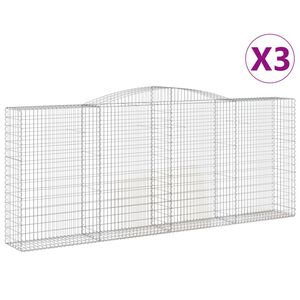 vidaXL Kaarevat kivikorit 3 kpl 400x50x160/180 cm galvanoitu rauta