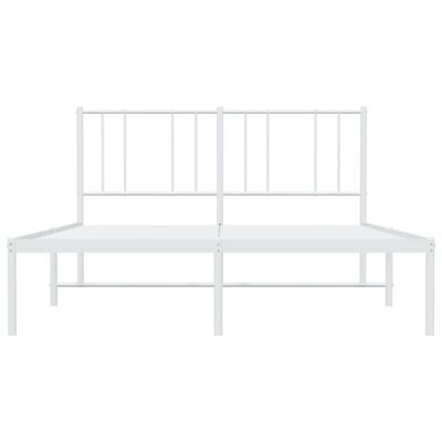 vidaXL Metallinen sängynrunko päädyllä valkoinen 160x200 cm