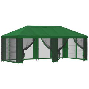 vidaXL Paviljonki sivuseinill&auml; 6 x 3 m Vihre&auml; Polyesteri ja ter&auml;s 190