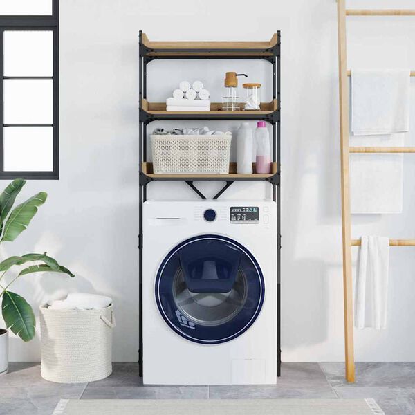 vidaXL Pesukoneen hylly hyllyllä 67 x 25 x 163 cm Tekninen puu