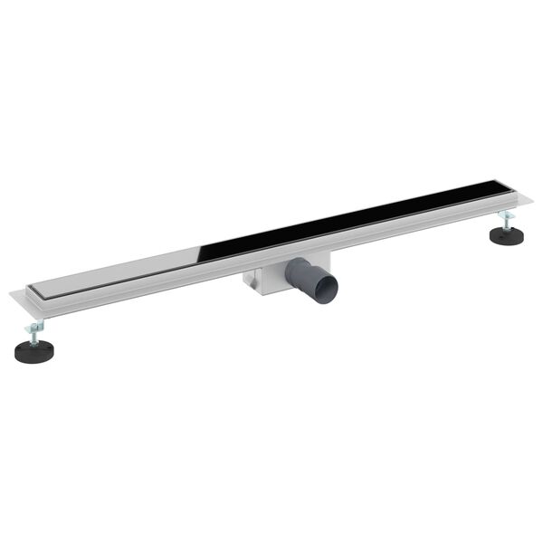 vidaXL Suihkuviem&auml;ri lasikannella Musta 100 cm Ruostumaton ter&auml;s 304