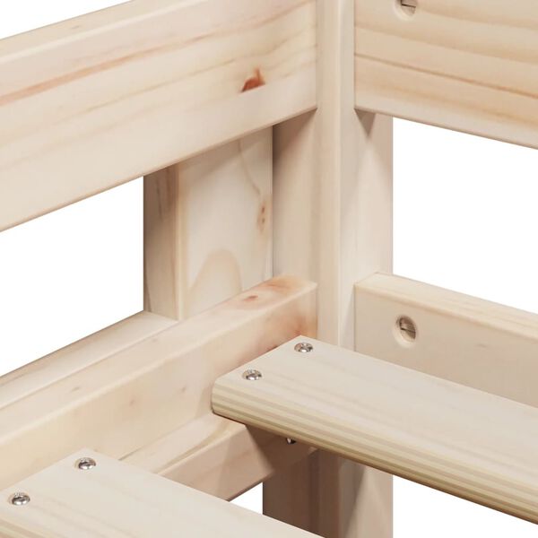 vidaXL Parvisänky tikkailla ja katoksella 90x200 cm täysi mänty