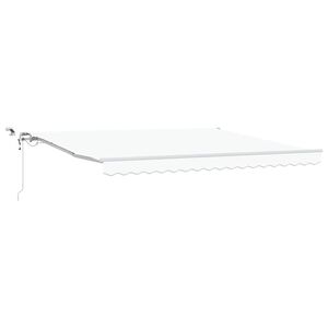 vidaXL Vedett&auml;v&auml; markiisi valkoinen 400 &times; 300 cm Polyesteri