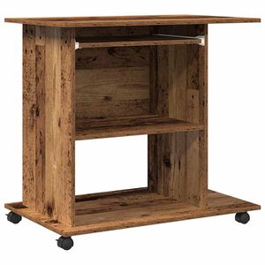 vidaXL Tietokonep&ouml;yt&auml; vanhaa puuta 80x50x75 cm lastulevy