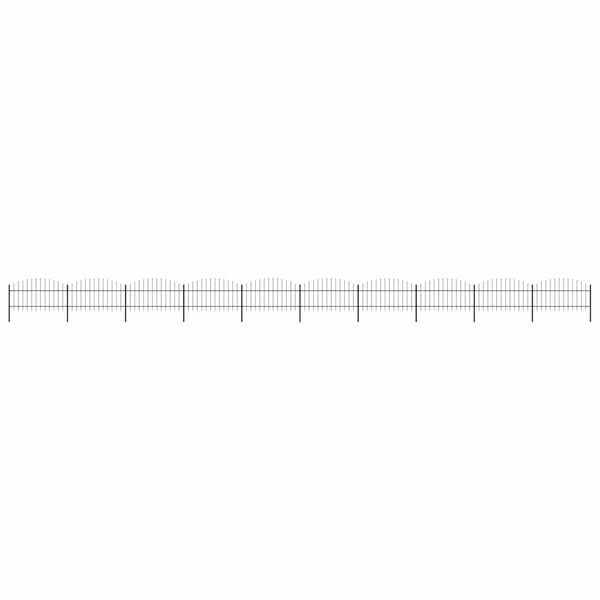 vidaXL Puutarha-aita keih&auml;sk&auml;rkinen ter&auml;s 1781,5x125 cm musta