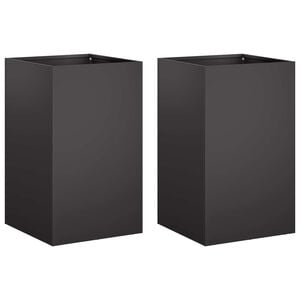vidaXL Puutarha ruukku 2 kpl Musta 30 x 30 x 50 cm