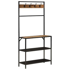 vidaXL Naulakko 90x35x180 cm täysi mangopuu ja rauta