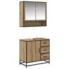 vidaXL Kylpyhuonekalustesetti ovella 2 pcs Artisan tammi Tekninen puu