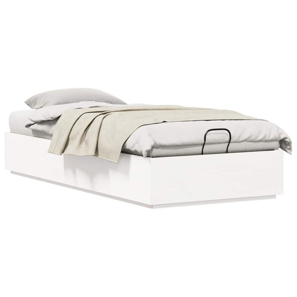 vidaXL Ottoman S&auml;ngyn Runko Valkoinen 80 x 200 cm Massiivim&auml;nty