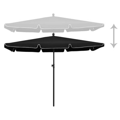 vidaXL Puutarhan aurinkovarjo tangolla 210x140 cm musta