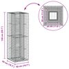 vidaXL Gabion Kohotettu Peti Hopea 50 x 50 x 150 cm Galvanoitu ter&auml;s