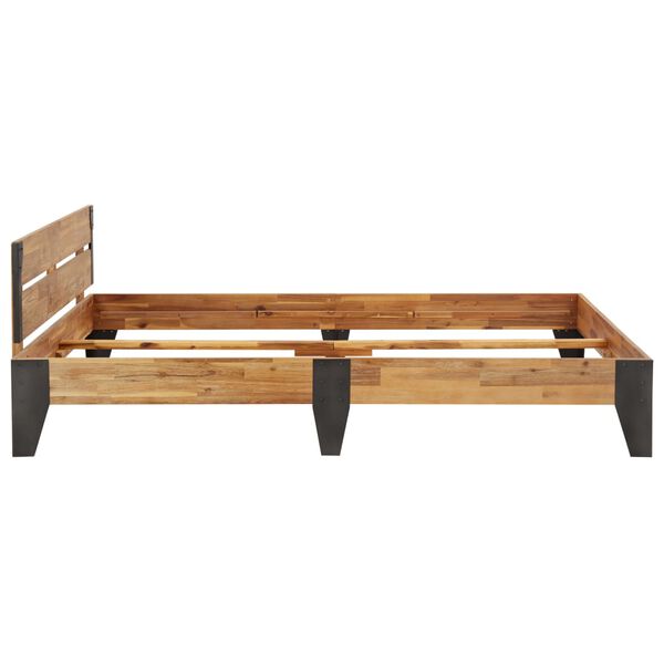 vidaXL Sängynrunko akaasiapuu harjatulla viimeistelyllä 120x200 cm