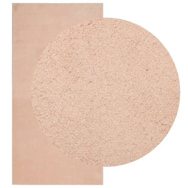 vidaXL Matto HUARTE lyhytnukkainen ja pestävä poskipuna 100x200 cm