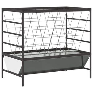 vidaXL El&auml;inruokinta Hopea 100 x 60 x 90 cm Galvanoitu ter&auml;s