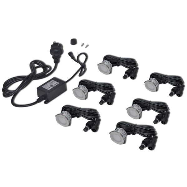 vidaXL LED-maavalaisimet 6 kpl l&auml;mmin valkoinen