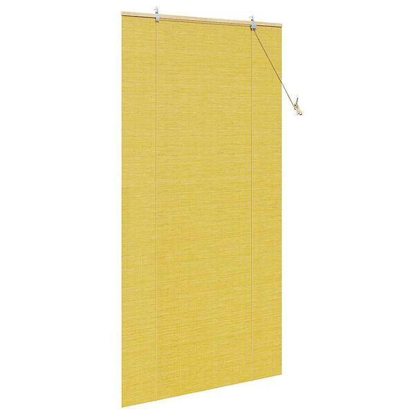 vidaXL Rullaverho verhoilla Keltainen 100 x 220 cm Bambu
