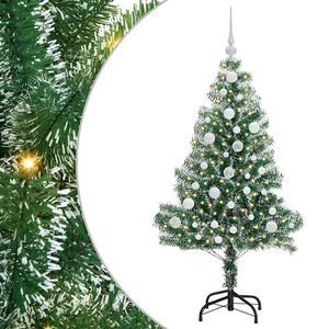vidaXL Tekoinen joulukuusi lumiflockilla ja LED-valolla 120 cm