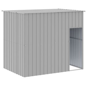 vidaXL Koirankoppi katolla harmaa 214x153x181 cm galvanoitu ter&auml;s