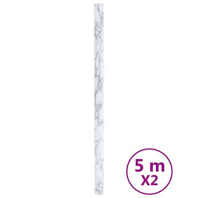 vidaXL Itsekiinnittyvät kalustetarrat marmorinvalkoinen 90x500 cm PVC