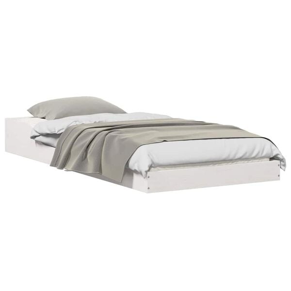 vidaXL Sängyn runko Valkoinen 80 x 220 cm Massiivinen mänty