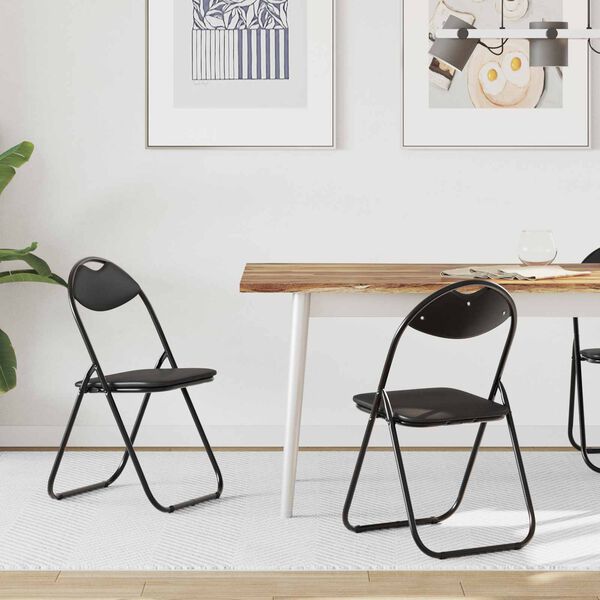 vidaXL Kangasl&auml;pp&auml;tuoli 2 pcs Musta 48 x 43,5 x 81 cm Nahkavaatetus