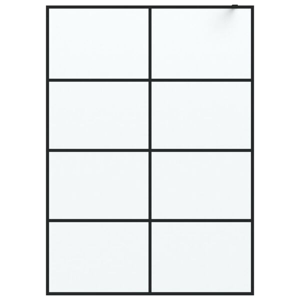 vidaXL Walk-in suihkusein&auml;ke musta 140x195 cm huurrettu ESG-lasi