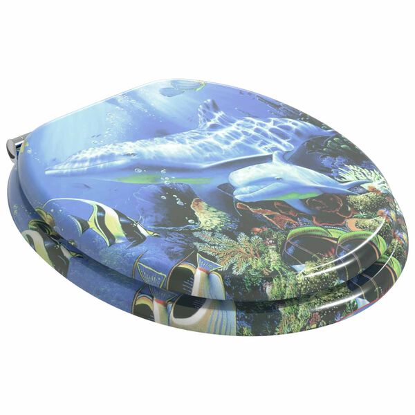 vidaXL Pehmoviimeinen WC-istuin Sininen 44 x 38 cm MDF-levy