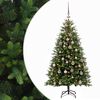 vidaXL Muovinen joulukuusi koristeilla 120 cm 150 LEDi&auml;