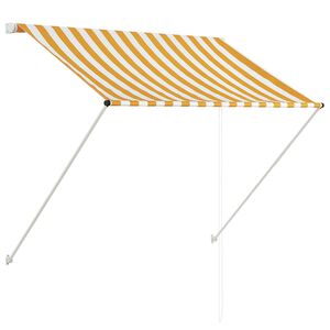 vidaXL Sis&auml;&auml;nkelattava markiisi 150x150 cm keltainen ja valkoinen