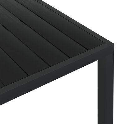 vidaXL Puutarhapöytä musta 150x90x74 cm alumiini ja WPC