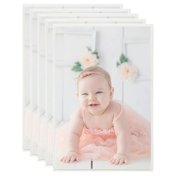 vidaXL Valokuvakehyskollaasi 5 kpl pöydälle hopea 21x29,7 cm MDF