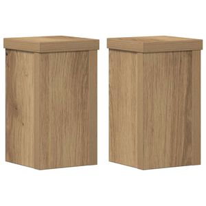 vidaXL Kasvitelineet 2 kpl artesaani tammi 10x10x18 cm tekninen puu