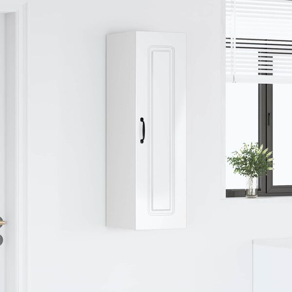 vidaXL Keitti&ouml;kaappi Kalmar Korkean kiillon valkoinen 30 x 31 x 100 cm