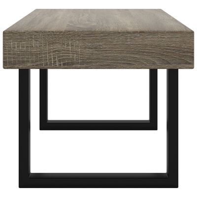 vidaXL Sohvapöytä harmaa ja musta 90x45x40 cm MDF ja rauta