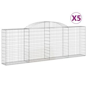 vidaXL Kaarevat kivikorit 5 kpl 300x30x100/120 cm galvanoitu rauta
