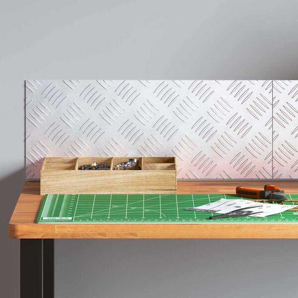 vidaXL Portaan askelma Suorakaide 2 pcs Hopea 50 x 20 cm Alumiini