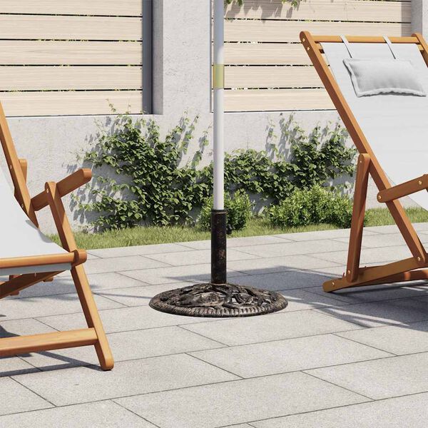 vidaXL Päivänvarjon alusta pronssi 12 kg 48 cm valurauta