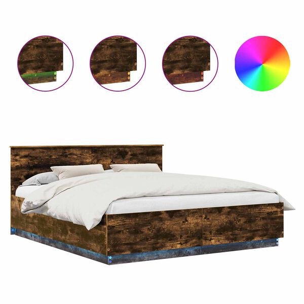 vidaXL S&auml;ngyn runko p&auml;&auml;tyll&auml; Savup&auml;hkin&auml; 200 x 200 cm Tekninen puu