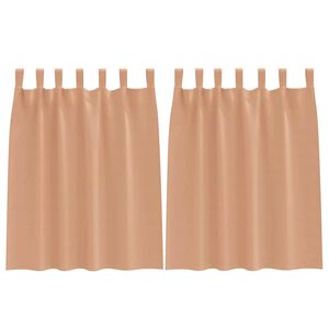 vidaXL Piment&auml;v&auml; verho renkailla 2 pcs Vaaleanruskea 140 x 140 cm