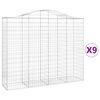 vidaXL Kaarevat kivikorit 9 kpl 200x50x160/180 cm galvanoitu rauta
