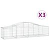 vidaXL Kaarevat kivikorit 3 kpl 200x50x40/60 cm galvanoitu rauta