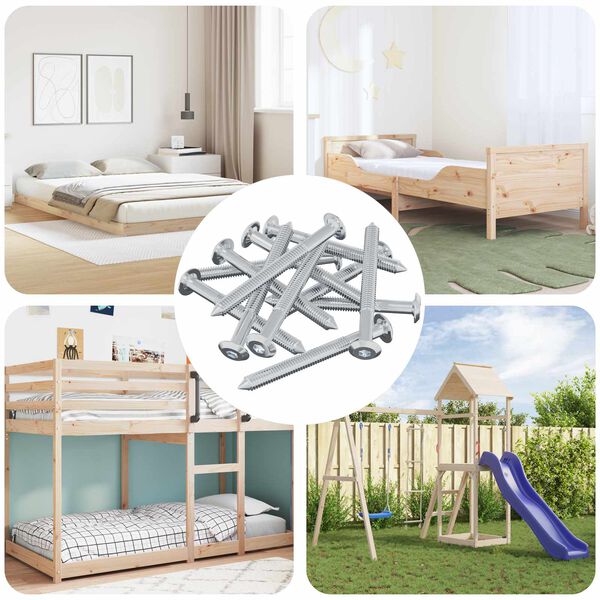 vidaXL Ruuvi 1600 pcs Hopea M6 x 60 mm Ter&auml;s